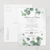 Eucalyptus Greenery Botanical Wedding Uitnodiging Briefkaart (Voorkant / Achterkant)