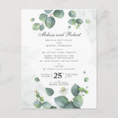 Eucalyptus Greenery Botanical Wedding Uitnodiging Briefkaart (Voorkant)