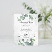 Eucalyptus Greenery Botanical Wedding Uitnodiging Briefkaart (Staand voorkant)