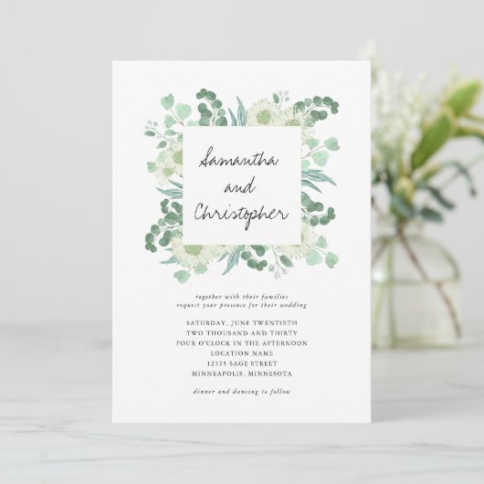 Eucalyptus Greenery Botanicals Weddenschap (Staand voorkant)