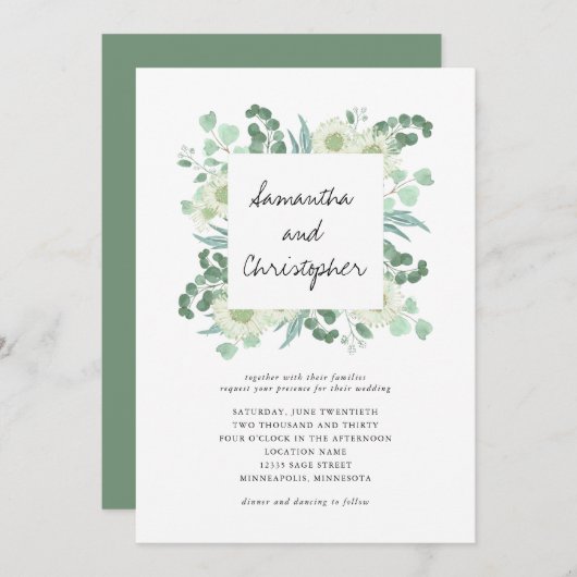 Eucalyptus Greenery Botanicals Weddenschap (Voorkant / Achterkant)