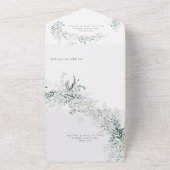 Eucalyptus Greenery Botanische QR Code Huwelijk All In One Uitnodiging (Buitenkant)