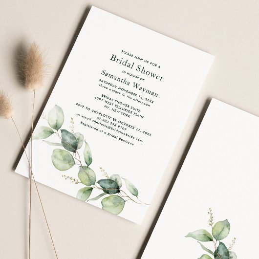 Eucalyptus Greenery botanische Vrijgezellenfeest Kaart