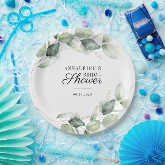 Eucalyptus Greenery botanische Vrijgezellenfeest Papieren Bordje (Feest)