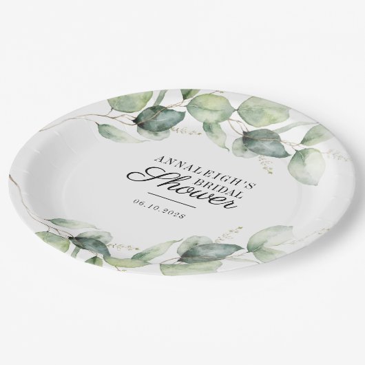 Eucalyptus Greenery botanische Vrijgezellenfeest Papieren Bordje (Gekanteld)