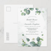 Eucalyptus Greenery botanische Vrijgezellenfeest Uitnodiging Briefkaart (Voorkant / Achterkant)