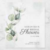 Eucalyptus Greenery botanische Vrijgezellenfeest Wijn Etiket (Enkel label)