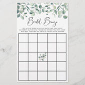 Eucalyptus Greenery Bridal Bingo Shower Game (Voorkant)