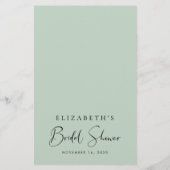 Eucalyptus Greenery Bridal Bingo Shower Game (Achterkant)