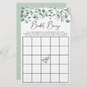 Eucalyptus Greenery Bridal Bingo Shower Game (Voorkant / Achterkant)