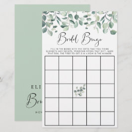 Eucalyptus Greenery Bridal Bingo Shower Game