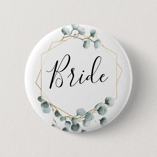 Eucalyptus Greenery Bridal Party Button - Bride (Voorkant)