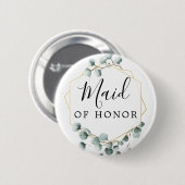 Eucalyptus Greenery Bridal Party Button - Maid (Voorkant /achterkant)