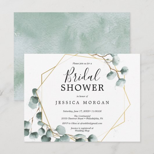 Eucalyptus Greenery Bridal Shower Briefkaart (Voorkant / Achterkant)