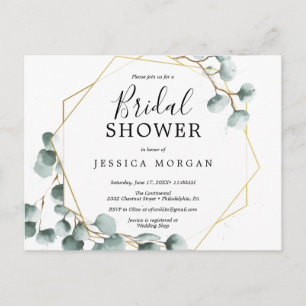Eucalyptus Greenery Bridal Shower Briefkaart