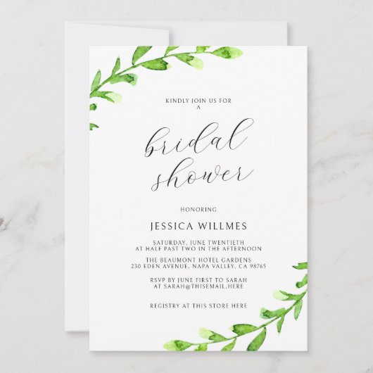 Eucalyptus Greenery Bridal Shower Kaart (Voorkant)