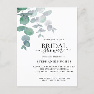 Eucalyptus Greenery Bridal Shower Uitnodiging Briefkaart