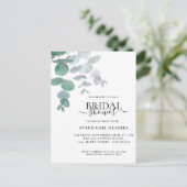 Eucalyptus Greenery Bridal Shower Uitnodiging Briefkaart (Staand voorkant)