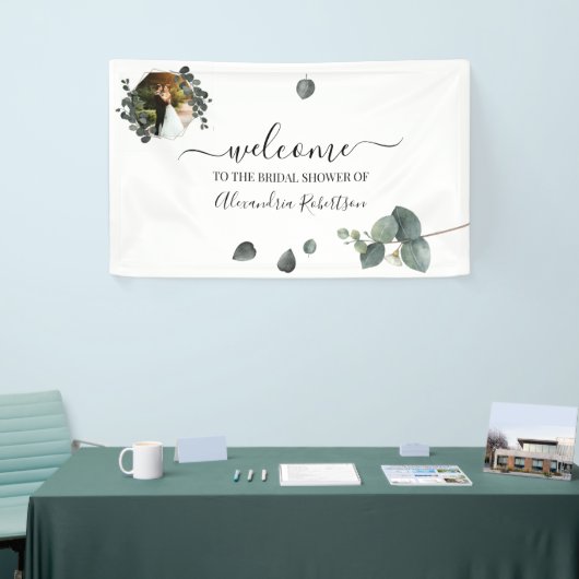 Eucalyptus Greenery Bridal Wedding Shower Welkom  Spandoek (Beurs)
