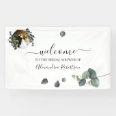 Eucalyptus Greenery Bridal Wedding Shower Welkom  Spandoek (Horizontaal)