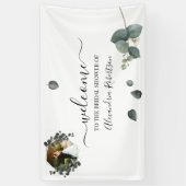 Eucalyptus Greenery Bridal Wedding Shower Welkom  Spandoek (Verticaal)