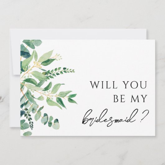 Eucalyptus Greenery Bridesmaid proposal Kaart (Voorkant)