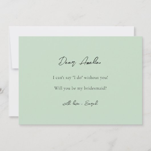 Eucalyptus Greenery Bridesmaid proposal Kaart (Achterkant)