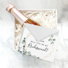 Eucalyptus Greenery Bridesmaid proposal Kaart