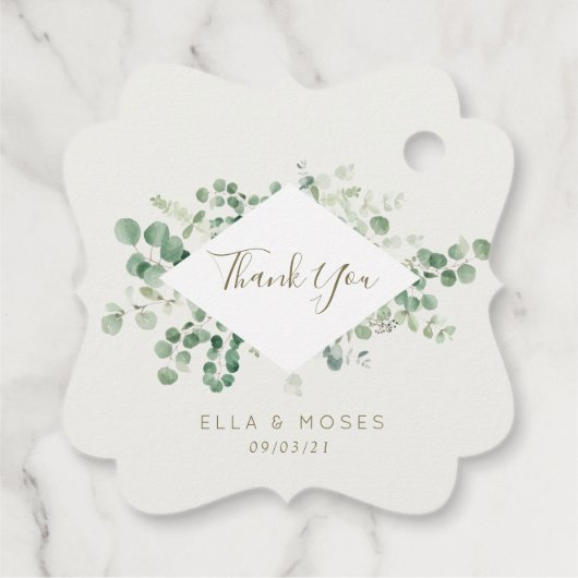 eucalyptus greenery bruiloft bedankjes labels (Achterkant)