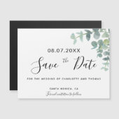 Eucalyptus greenery bruiloft met de datummagneet (Voorkant / Achterkant)