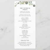 Eucalyptus greenery bruiloft programmakaart (Achterkant)