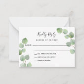 Eucalyptus greenery bruiloft RSVP Notitiekaartje (Voorkant)