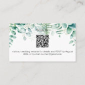 Eucalyptus greenery bruiloft website RSVP QR code Informatiekaartje (Achterkant)