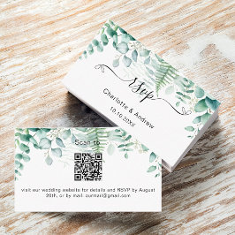 Eucalyptus greenery bruiloft website RSVP QR code Informatiekaartje
