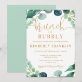 Eucalyptus Greenery Brunch & Bubble Vrijgezellenfe Kaart (Voorkant / Achterkant)