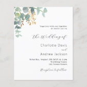 Eucalyptus greenery budget bruiloft uitnodiging flyer (Voorkant)