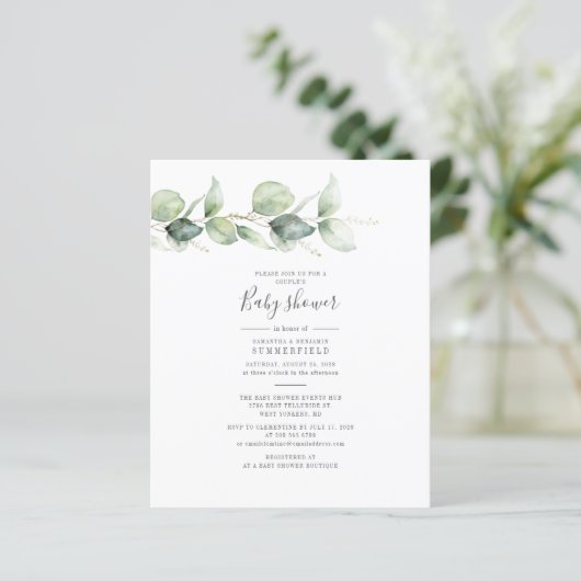 Eucalyptus Greenery Budget Couples Baby shower (Staand voorkant)
