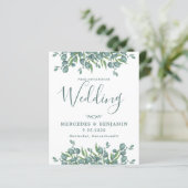 Eucalyptus Greenery Budget QR Code Wedding Uitnodi (Staand voorkant)