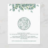 Eucalyptus Greenery Budget QR Code Wedding Uitnodi (Achterkant)