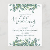 Eucalyptus Greenery Budget QR Code Wedding Uitnodi (Voorkant)