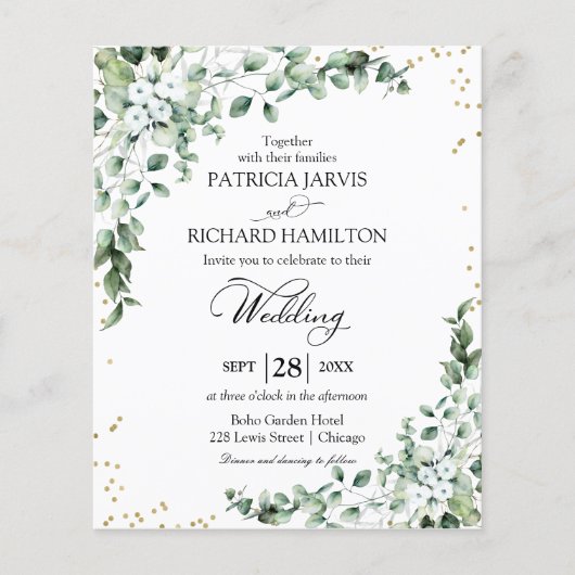 Eucalyptus Greenery Budget Weddenschap (Voorkant)