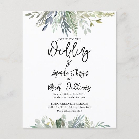 Eucalyptus Greenery Budget Weddenschap (Voorkant)