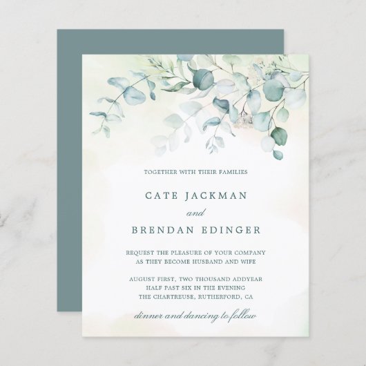 Eucalyptus Greenery Budget Weddenschap (Voorkant / Achterkant)