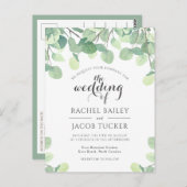 Eucalyptus Greenery Budget Weddenschap Briefkaart (Voorkant / Achterkant)