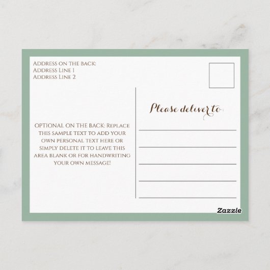 Eucalyptus Greenery Budget Weddenschap Briefkaart (Achterkant)