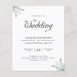 Eucalyptus Greenery Budget Weddenschap Flyer