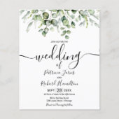 Eucalyptus Greenery Budget Wedding Invitations (Voorkant)