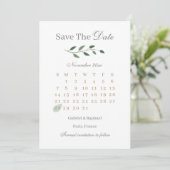 Eucalyptus Greenery Calendar bewaart de datum van  Kaart (Staand voorkant)