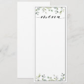 Eucalyptus Greenery Calligrafie Leeg Trouwmenu Menu (Voorkant / Achterkant)