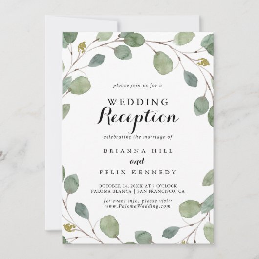 Eucalyptus Greenery Calligraphy Weddenschappen Rec Kaart (Voorkant)